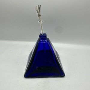 Cobalt Blue  Handcrafted Glass Pyramid Oil Lamp 4" Tall